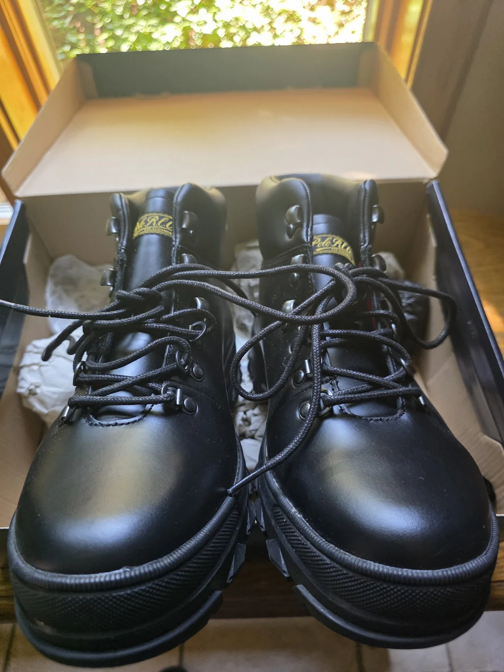 Polo by Ralph Lauren Men’s Black Leather Hainsworth Vintage New Old Stock Boots
